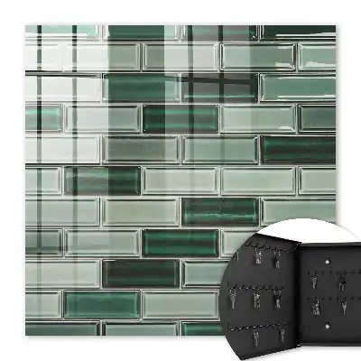 Wall mounted key cabinet Green wall with a modern design
