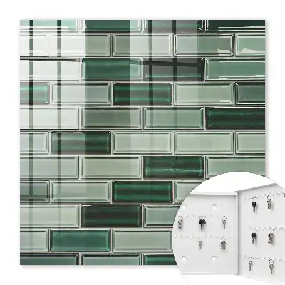 Wall mounted key cabinet Green wall with a modern design