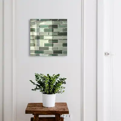 Wall mounted key cabinet Green wall with a modern design