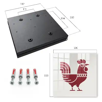 Wall mounted key cabinet Rooster folk style motif