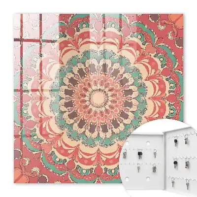 Key cabinet Colorful mandala with harmonious patterns