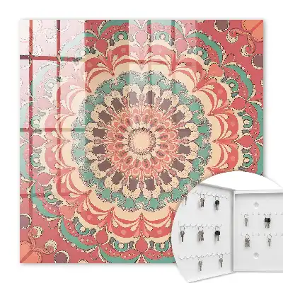 Key cabinet Colorful mandala with harmonious patterns