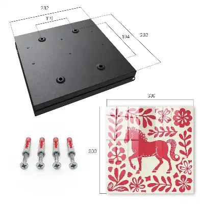 Wall mounted key box A folk illustration with a horse motif