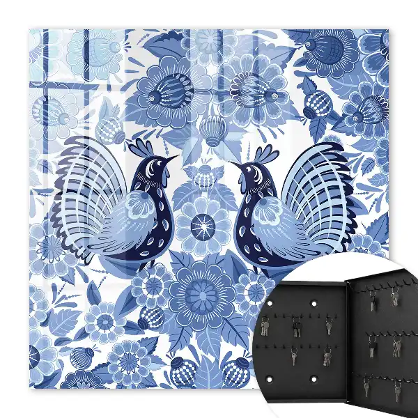 Folk Birds Decorative Key Box