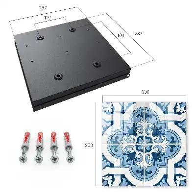 Decorative key box Blue tiles in shades