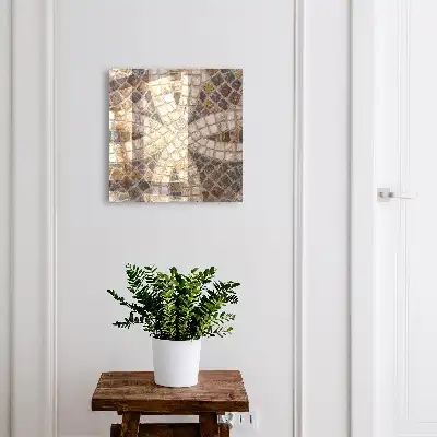 Wall mounted key cabinet Stylish beige and gray mosaic