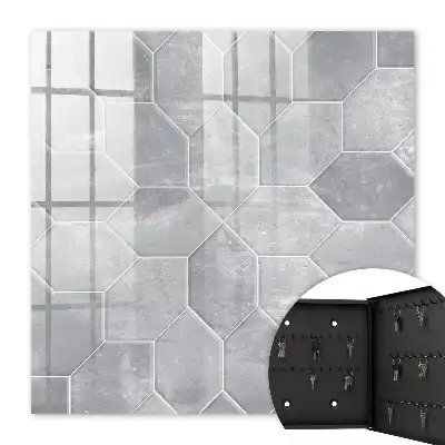 Decorative key box Gray geometry pattern