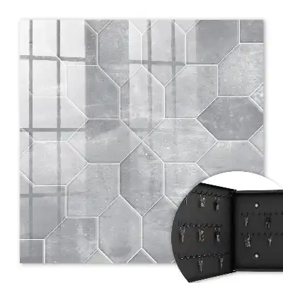 Decorative key box Gray geometry pattern
