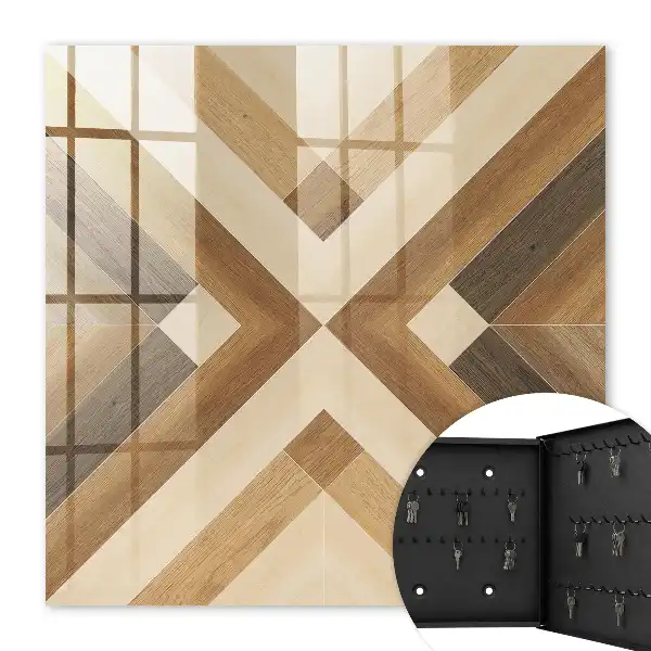 Key cabinet Wooden elegance of brown and beige