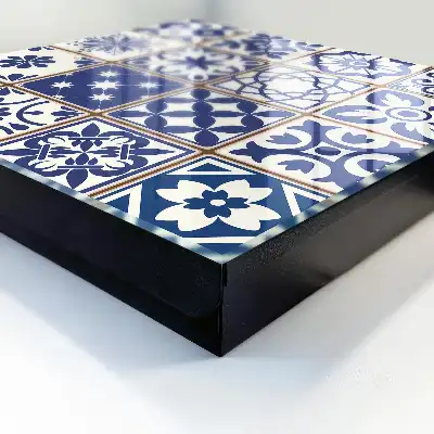 Key box for home Retro mosaic in blue and white tones