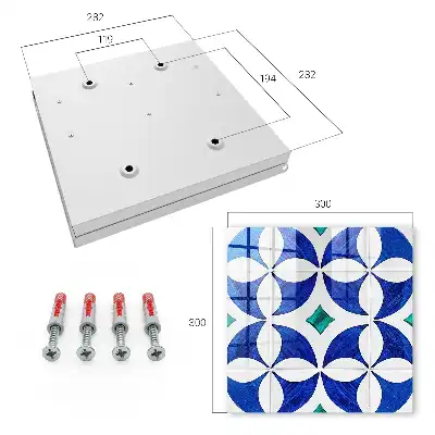 Key cabinet Geometric motif in blue-green tones