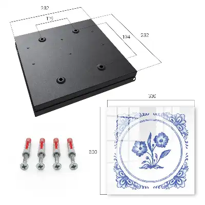 Wall mounted key box Blue flowers in shades