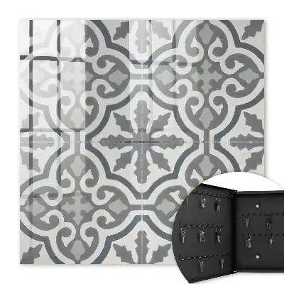 Key box for home Geometric pattern in gray colors