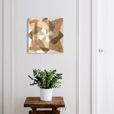 Wall mounted key cabinet Wooden star in warm tones