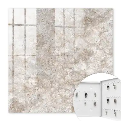 Key cabinet The marble structure is in a beige tone