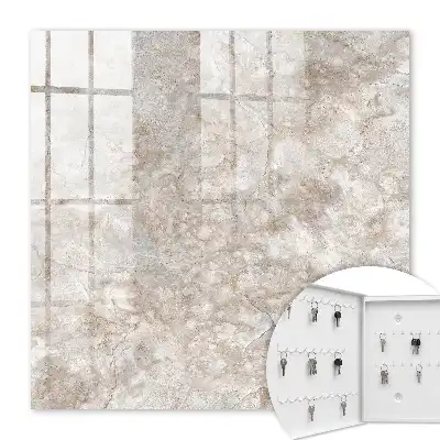 Key cabinet The marble structure is in a beige tone