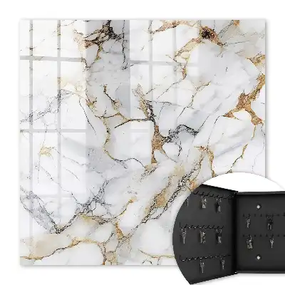Wall mounted key cabinet Elegance marble with veins