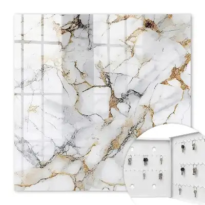 Wall mounted key cabinet Elegance marble with veins
