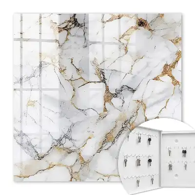 Wall mounted key cabinet Elegance marble with veins