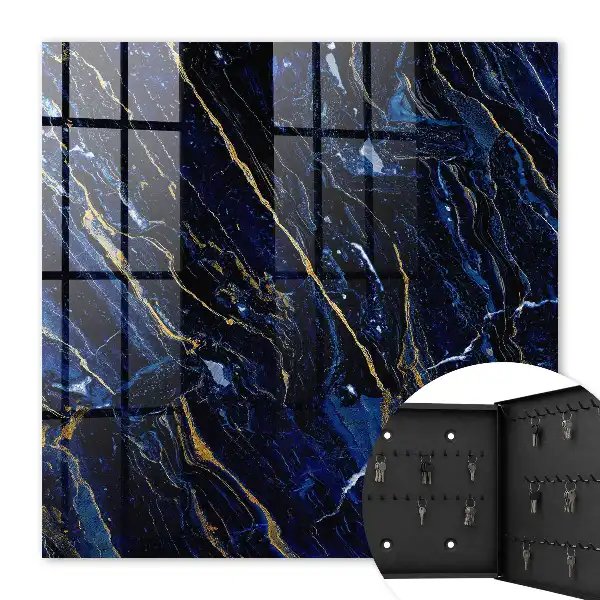 Key cabinet Navy blue pattern with yellow streaks