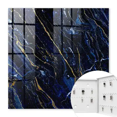 Key cabinet Navy blue pattern with yellow streaks