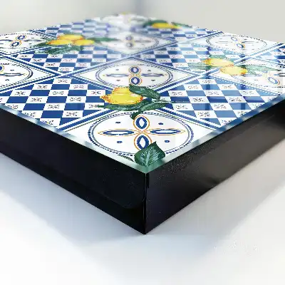 Wall mounted key cabinet Lemon Geometric Tiles