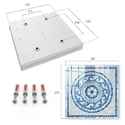 Wall mounted key box Geometric mosaic in beige tones