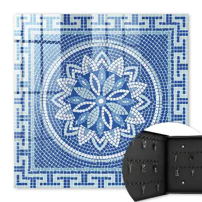 Key cabinet Blue mosaic with a floral pattern