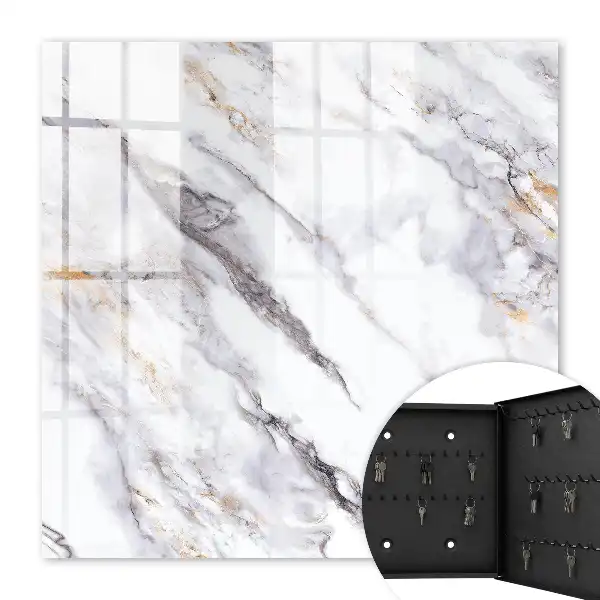 Wall mounted key box Marble elegance with a touch of luxury