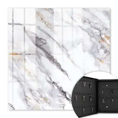 Wall mounted key box Marble elegance with a touch of luxury