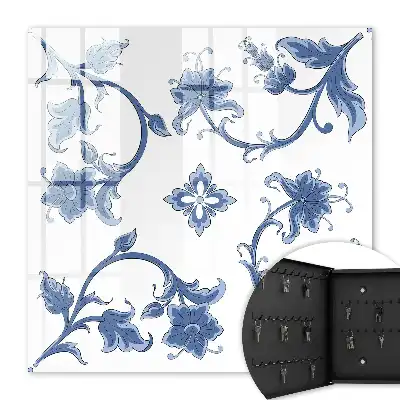 Graceful floral pattern wall mounted key box