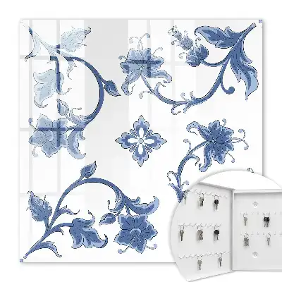 Graceful floral pattern wall mounted key box