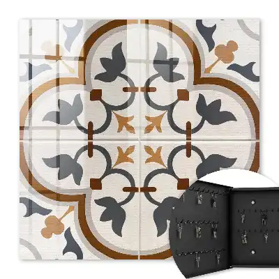 Geometric beige and gray key cabinet