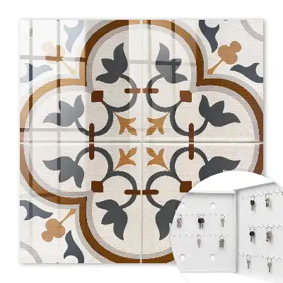 Geometric beige and gray key cabinet