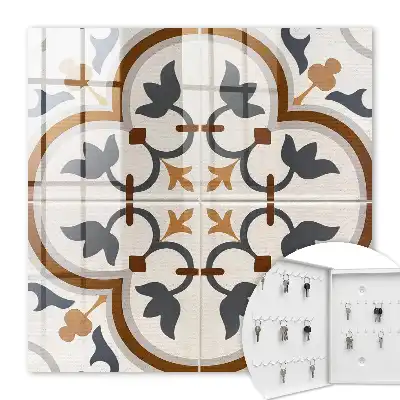 Geometric beige and gray key cabinet