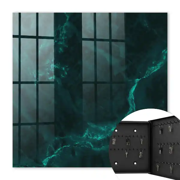 Wall mounted key box Green depths full of mystery