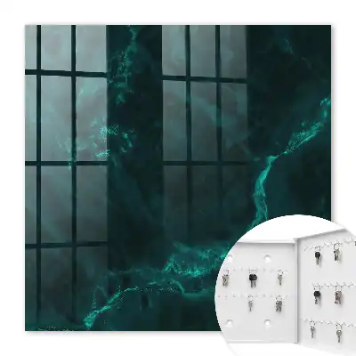 Wall mounted key box Green depths full of mystery