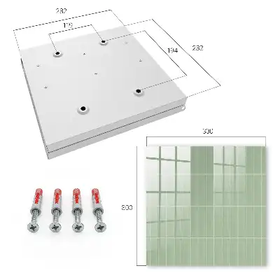 Key box for home Green checkered minimalist style