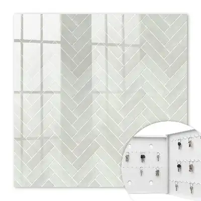 Key cabinet Herringbone pattern in muted colors