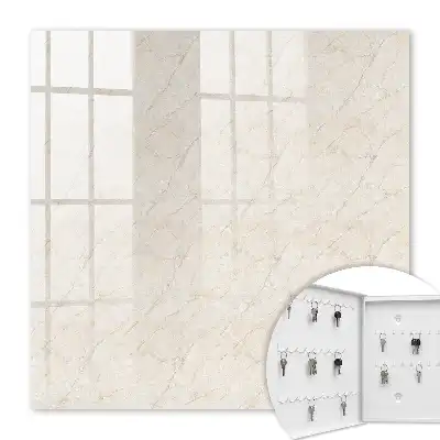 Wall mounted key box Marble elegance with creamy harmony
