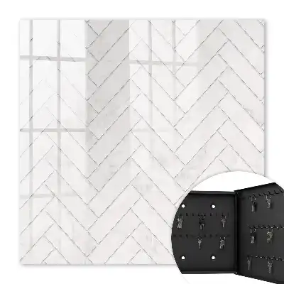 Key cabinet Marble Herringbone Accent