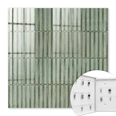 Wall mounted key box Green pattern tile design