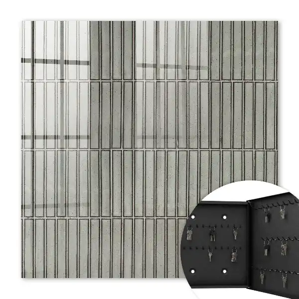 Key box for home Gray tiles with geometric pattern