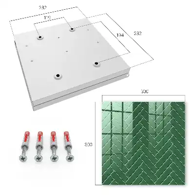 Wall mounted key cabinet The green herringbone of a space of elegance
