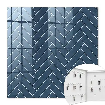 Key cabinet Herringbone navy blue