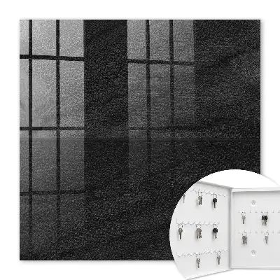 Wall mounted key cabinet Elegant black and gray