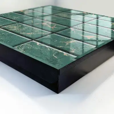 Key box for home Green marble tiles