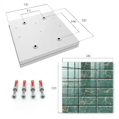 Key box for home Green marble tiles