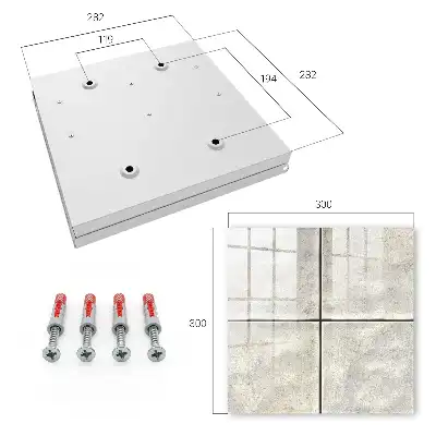Wall mounted key cabinet with subtle beige tile design