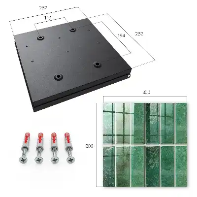 Decorative key box Green pattern of elegant rectangles